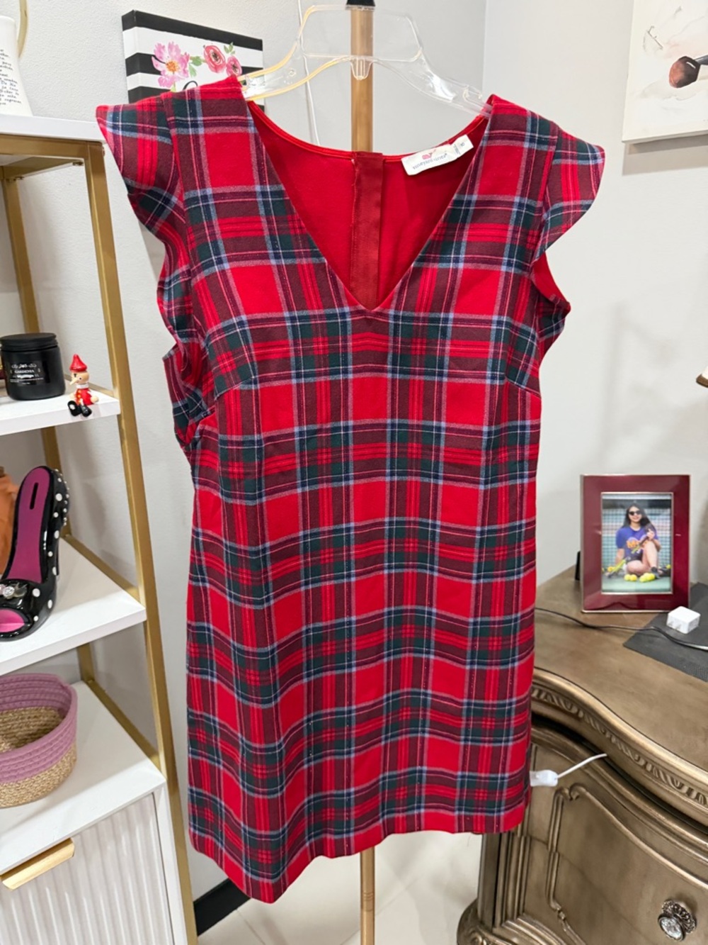 Vineyard Vines Red and Green Plaid Dress